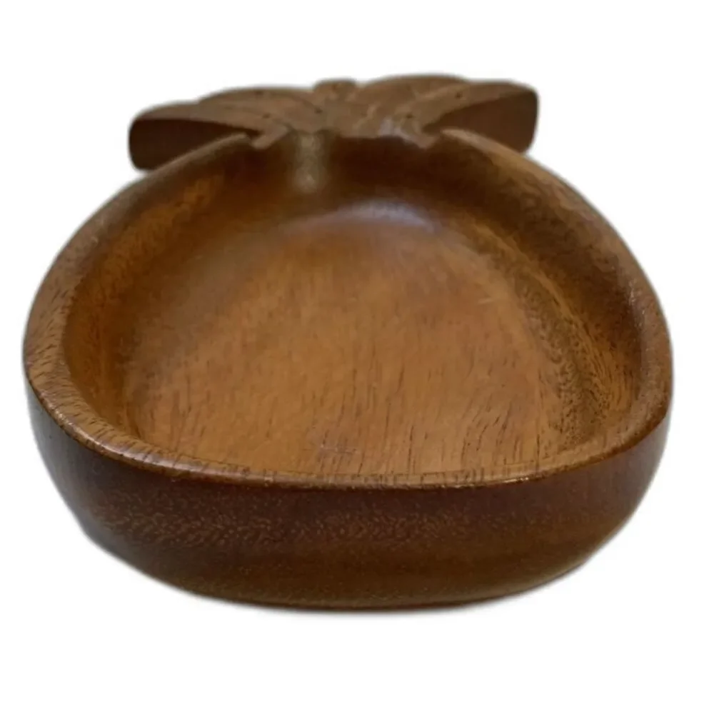 Monkey Pod Tray Pineapple Honolulu Waikiki Hawaii Bowl 9.25 x 4 inches